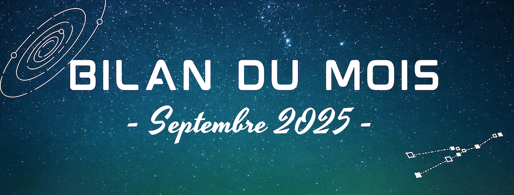 Bannière étoilée avec écrit Bilan du mois Septembre 2025