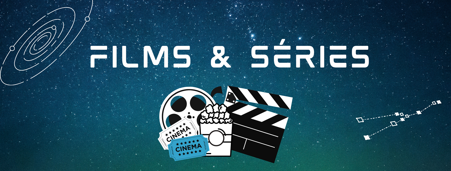Fond étoilé avec écrit "Films & séries"