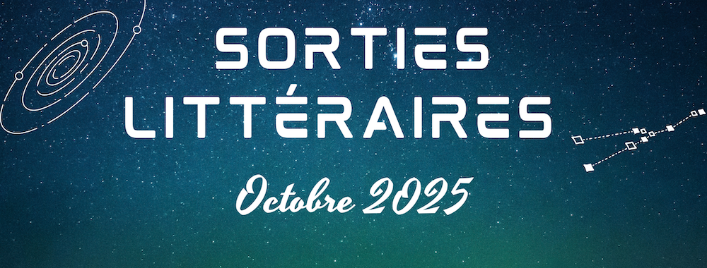 Bannière étoilée avec écrit "Sorties Littéraires Octobre 2025"